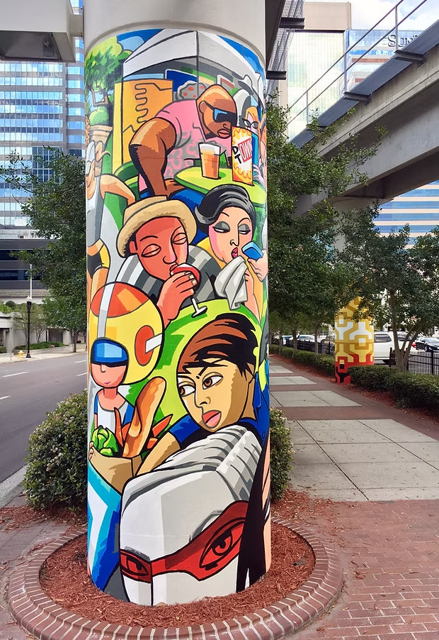 Eight Skyway Column Murals