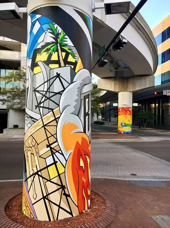 Eight Skyway Column Murals