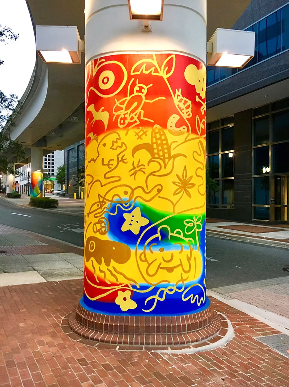 Eight Skyway Column Murals