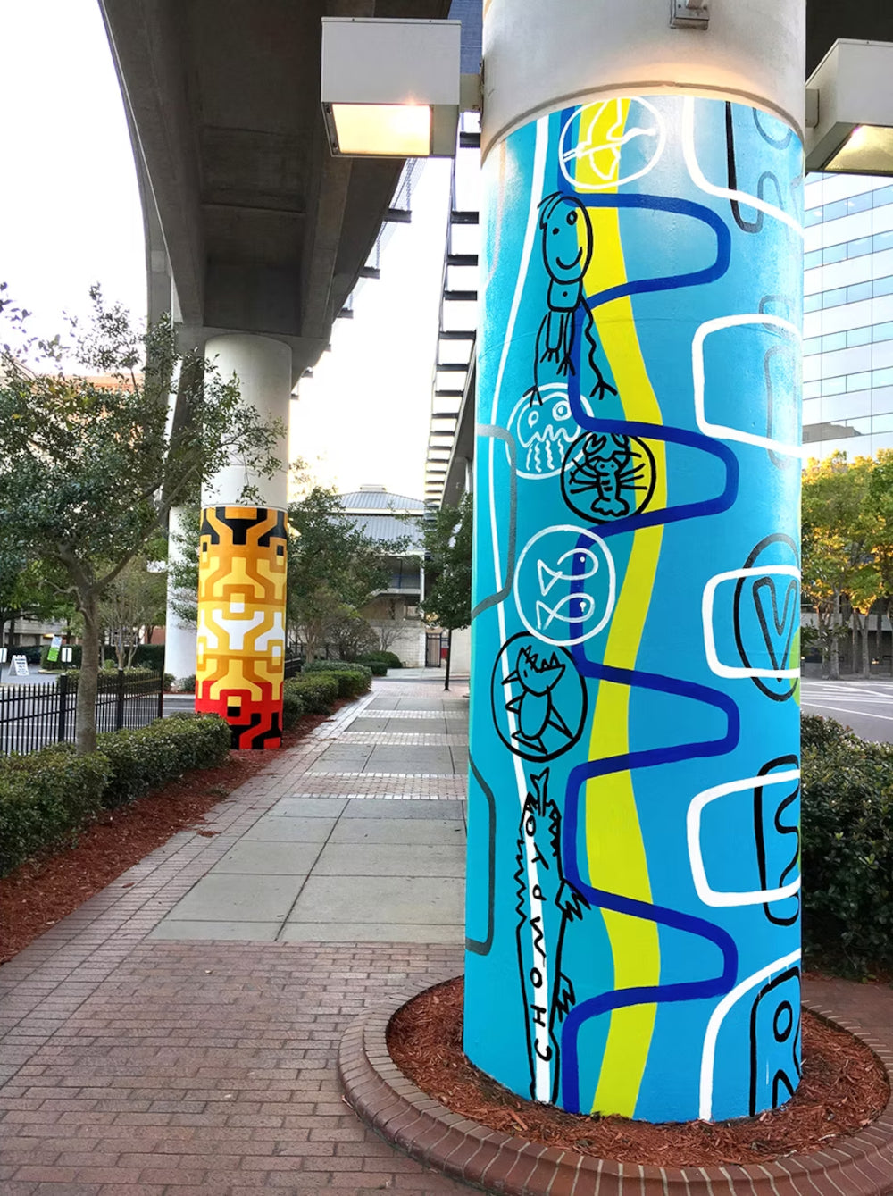 Eight Skyway Column Murals